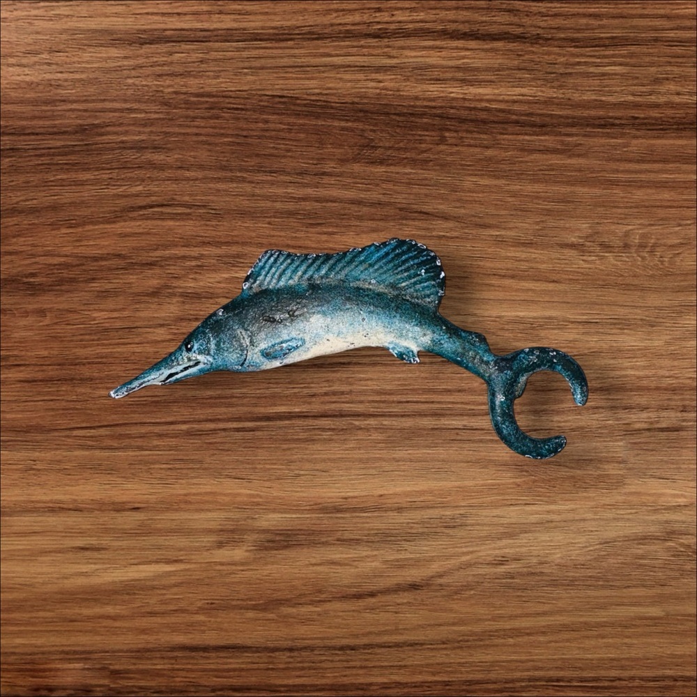 CAST IRON- MARLIN- SAILFISH BOTTLE OPENER Vintage BEACH NAUTICAL